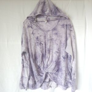 Purple Tie-Dye Women's Hooded Top Size L